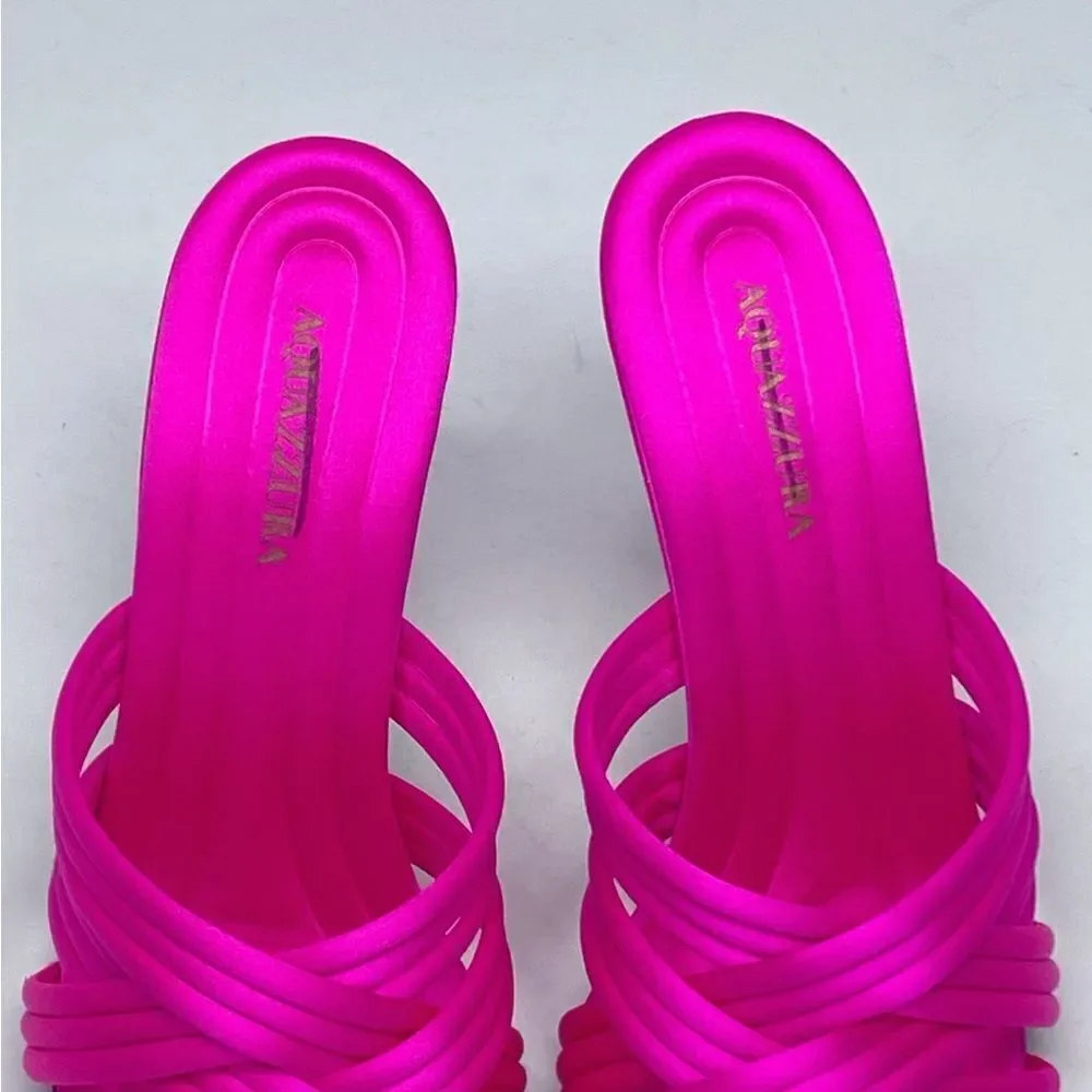 Aquazzura Oahu 95MM Strappy Satin Sandals size 37